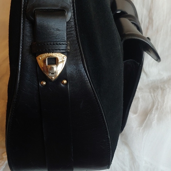 Jimmy Choo Black Leather and Suede Hobo Bag Luxury - Picture 9 of 17